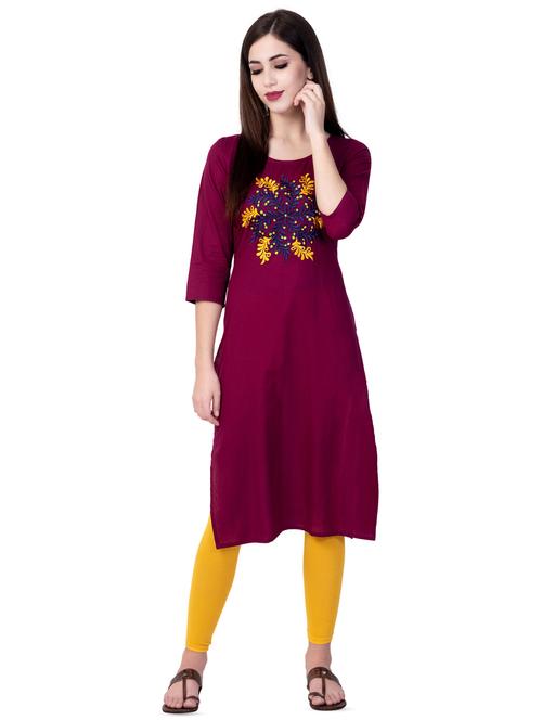 embroidered straight kurta - 16799347 - Very Small Image - 1