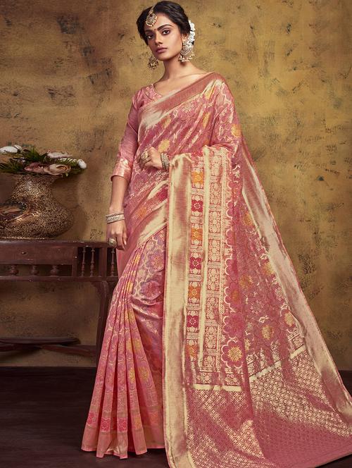 self design kanjivaram saree with blouse - 16799704 - Very Small Image - 1