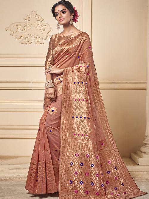 self design kanjivaram saree with blouse - 16799709 - Very Small Image - 1