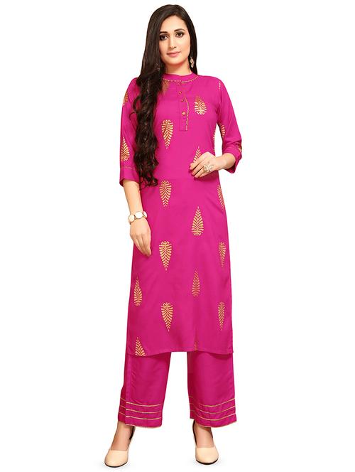 foil print straight kurta - 16799848 - Very Small Image - 1