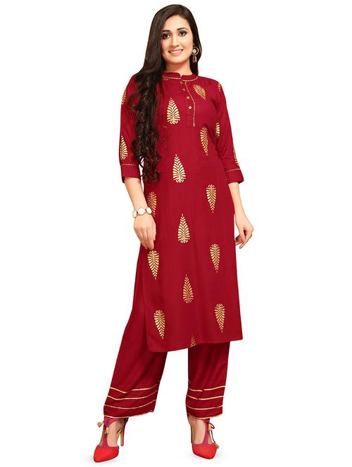 foil print straight kurta - 16799850 - Very Small Image - 1