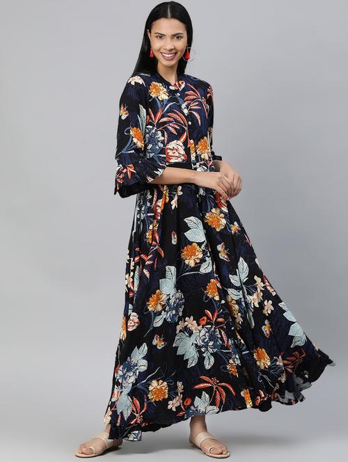 floral print flared kurta - 16800357 - Very Small Image - 1