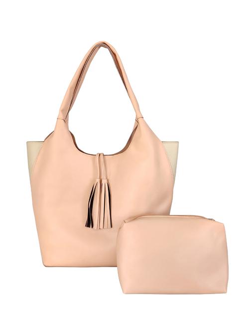 pink leatherette combo handbag - 16800721 - Very Small Image - 1
