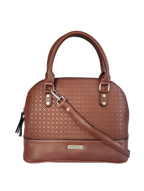 brown leatherette regular handbag - 16800727 - Very Small Image - 1