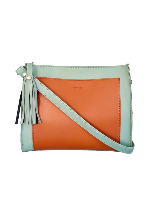 green leatherette regular sling bag - 16800750 - Very Small Image - 1