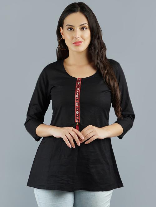 lace detail a-line tunic - 16801005 - Very Small Image - 1