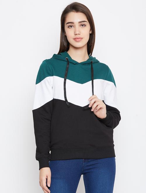 color block fleece hoodie - 16801032 - Very Small Image - 1