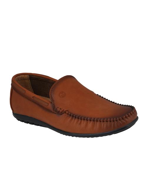 brown leatherette slip on loafers - 16801222 - Very Small Image - 1