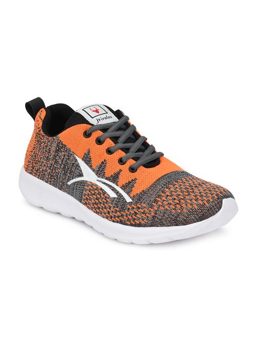 orange fabric lace up sport shoes - 16801420 - Very Small Image - 1