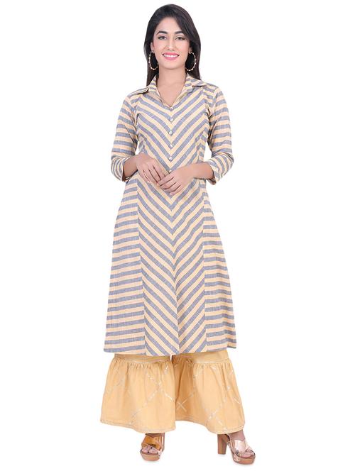 striped a-line kurta - 16801504 - Very Small Image - 1