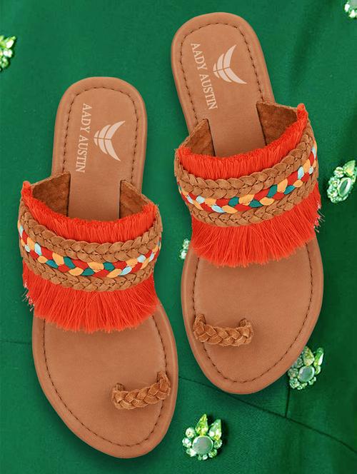 orange one toe sandals - 16801548 - Very Small Image - 1