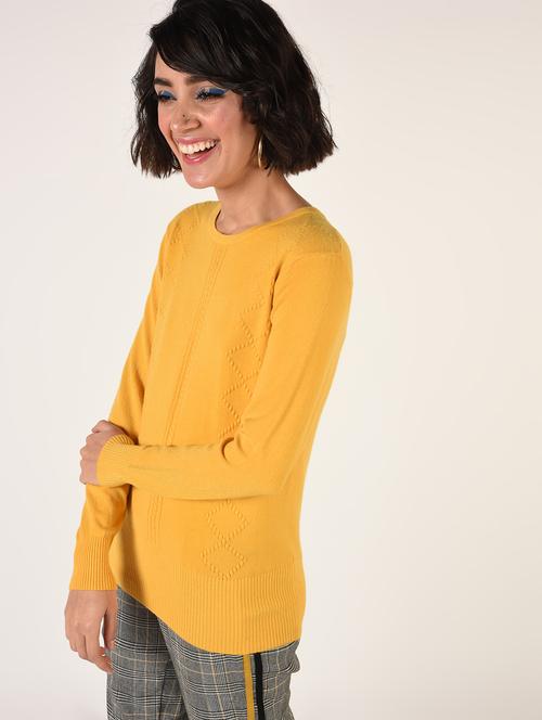 round neck wool blend pullover - 16801854 - Very Small Image - 1