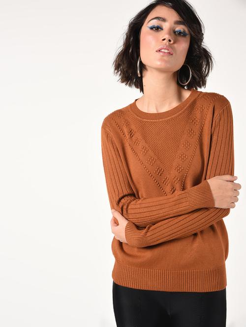 round neck wool blend pullover - 16801871 - Very Small Image - 1
