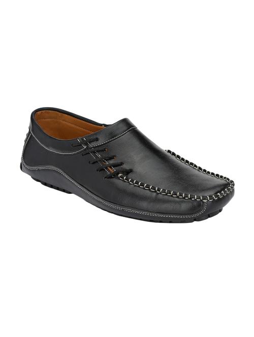 black leatherette slipon loafers - 16801920 - Very Small Image - 1