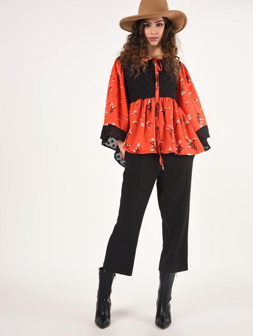 crochet detail floral top - 16802333 - Very Small Image - 1