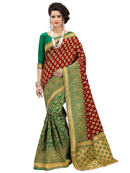 printed woven saree with blouse - 16802358 - Very Small Image - 1