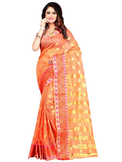 self design woven saree with blouse - 16802485 - Very Small Image - 1