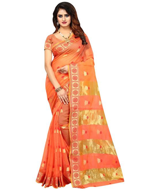 self design woven saree with blouse - 16802504 - Very Small Image - 1