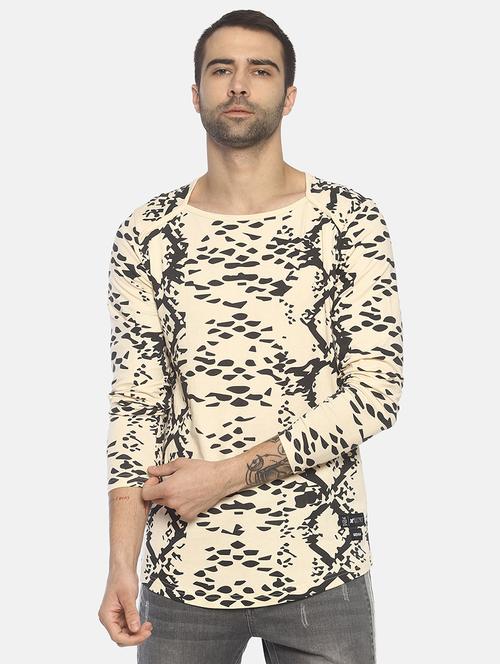 beige all over print t-shirt - 16803083 - Very Small Image - 1