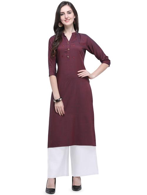embroidered solid kurta - 16804568 - Very Small Image - 1