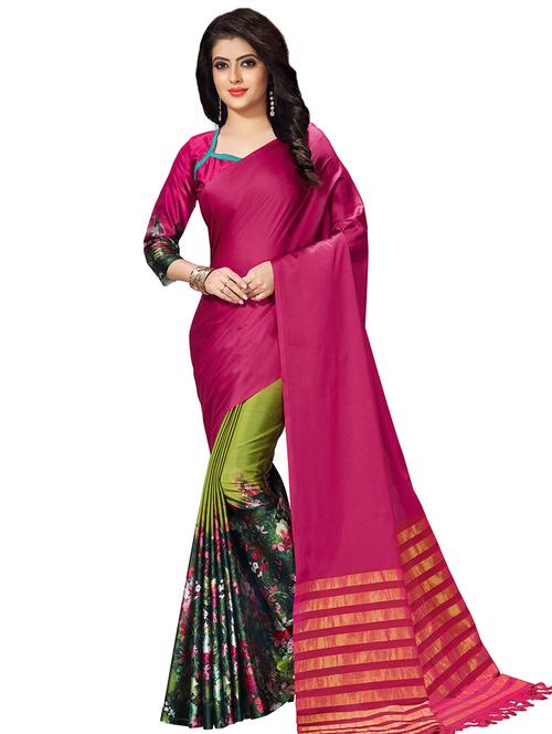 conversational printed saree with blouse - 16805333 - Very Small Image - 1