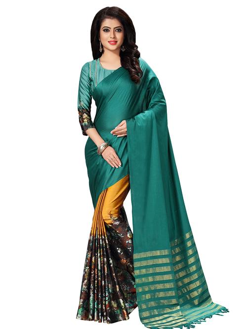 conversational printed saree with blouse - 16805336 - Very Small Image - 1