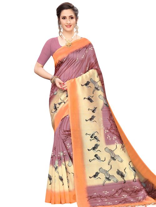 conversational printed saree with blouse - 16805564 - Very Small Image - 1