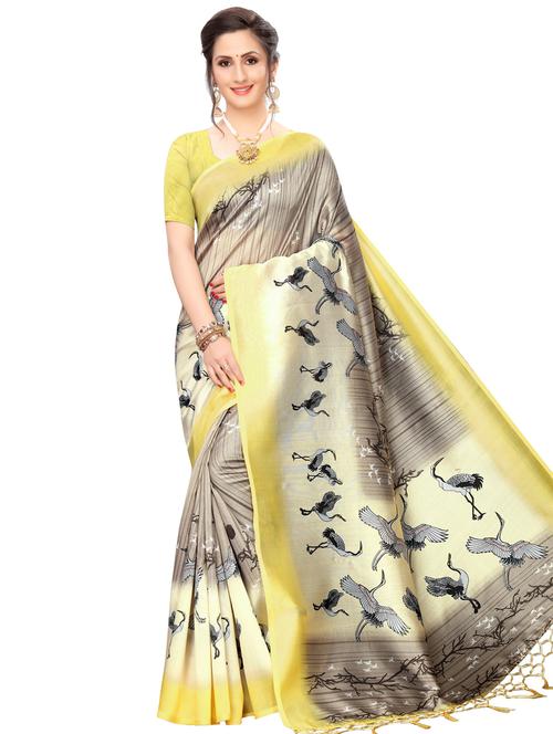 conversational printed saree with blouse - 16805565 - Very Small Image - 1