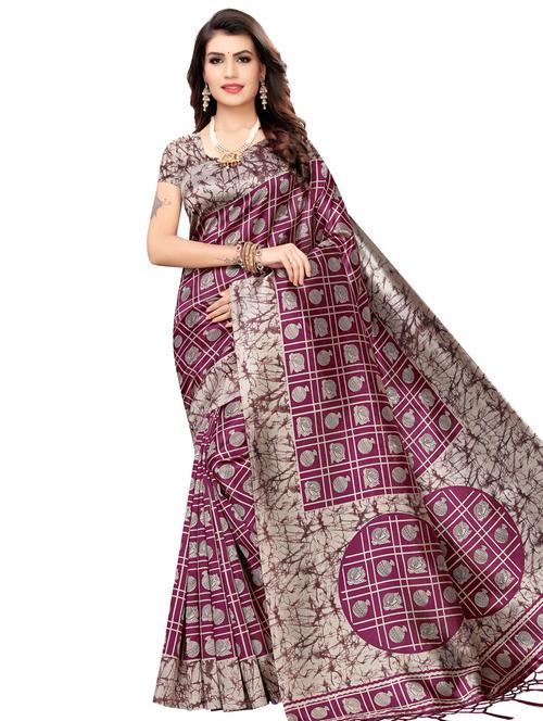 conversational printed saree with blouse - 16805571 - Very Small Image - 1