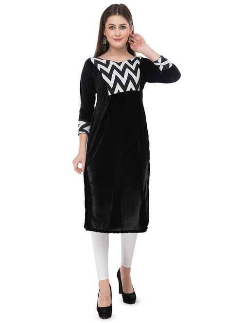 contrast yoke straight kurta - 16808031 - Very Small Image - 1