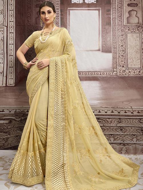 tonal embroidered saree with blouse - 16808116 - Very Small Image - 1