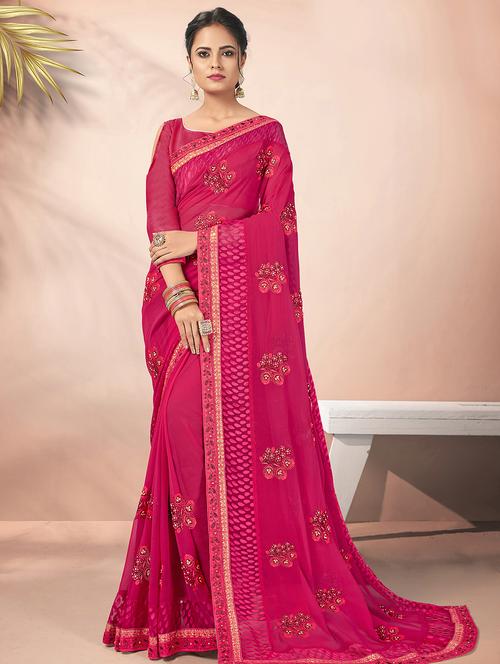 tonal embroidered saree with blouse - 16808121 - Very Small Image - 1