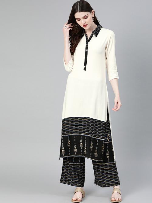 printed kurta palazzo set - 16808501 - Very Small Image - 1