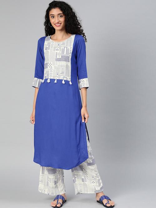 solid kurta palazzo set - 16808521 - Very Small Image - 1
