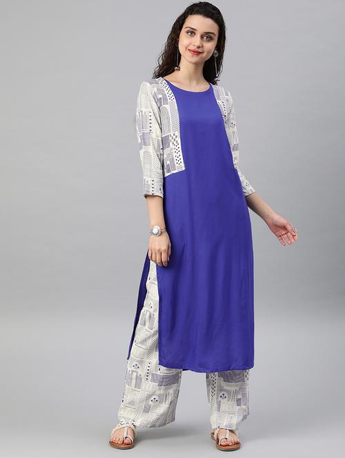 contrast kurta palazzo set - 16808522 - Very Small Image - 1