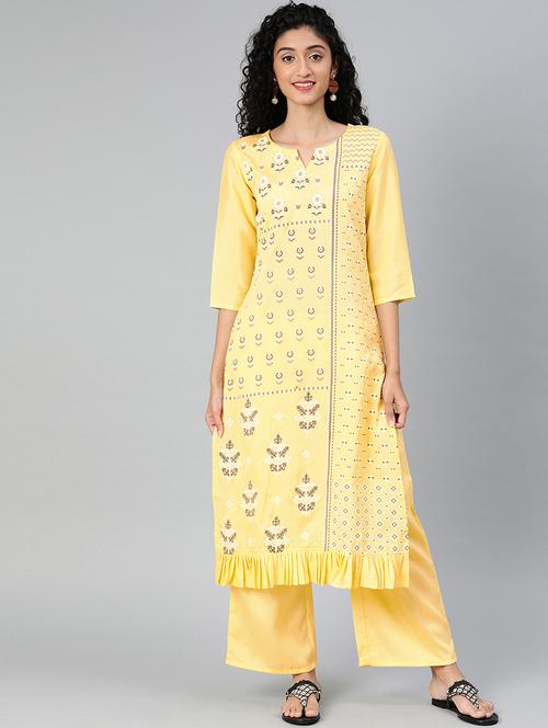 floral kurta palazzo set - 16808536 - Very Small Image - 1