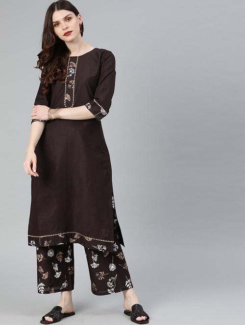 solid kurta palazzo set - 16808549 - Very Small Image - 1