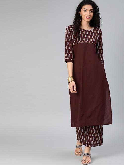 printed kurta palazzo set - 16808552 - Very Small Image - 1