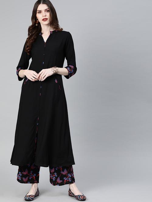 floral kurta palazzo set - 16808558 - Very Small Image - 1