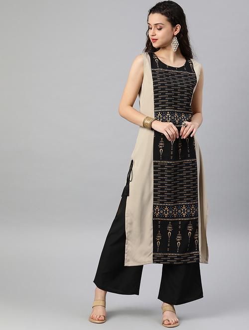 printed kurta palazzo set - 16808564 - Very Small Image - 1