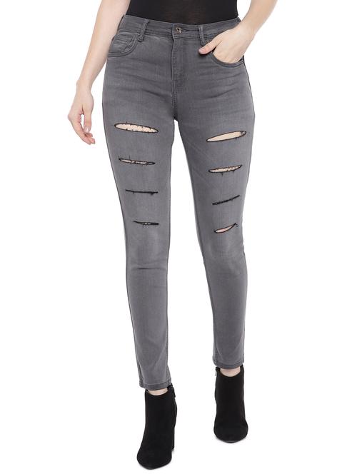 high rise distressed skinny fit jeans - 16809545 - Very Small Image - 1