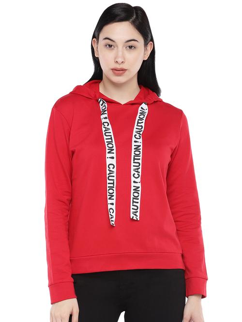 contrast drawstring hooded sweatshirt - 16809619 - Very Small Image - 1