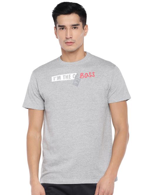 grey typographic chest print t-shirt - 16809693 - Very Small Image - 1