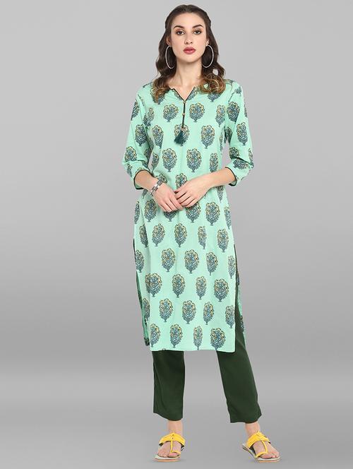 floral straight kurta - 16809711 - Very Small Image - 1