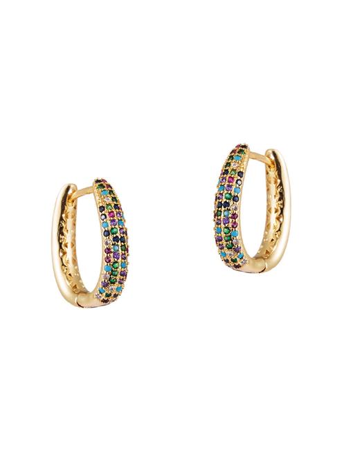 multi colored crystal hoop earring - 16810474 - Very Small Image - 1