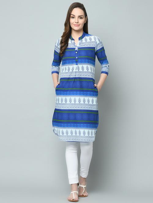 striped straight kurta - 16810542 - Very Small Image - 1