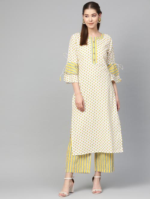 floral kurta palazzo set - 16811043 - Very Small Image - 1