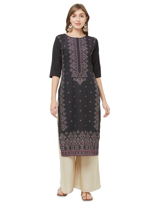 printed straight kurta - 16811060 - Very Small Image - 1