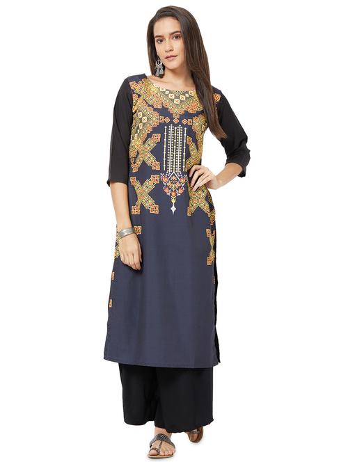 printed straight kurta - 16811076 - Very Small Image - 1