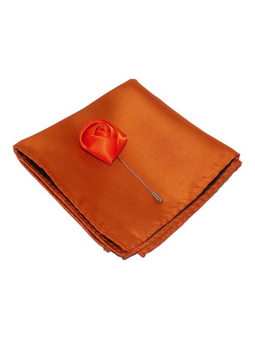 orange polyester pocketsquare with lapelpin - 16811261 - Very Small Image - 1